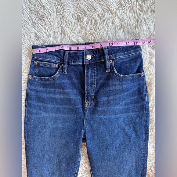 J. Crew Curvy Toothpick Skinny Jeans Cropped Raw Hem Dark Wash Size 29 - Picture 4 of 10